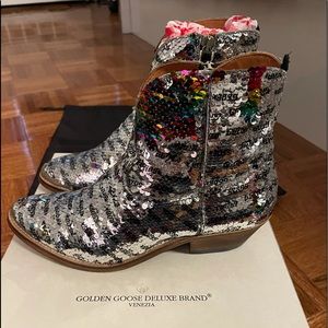 Golden Goose Sequined cowboy bootie
